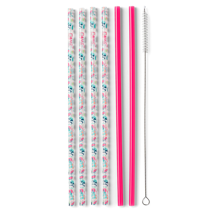Swig | Party Animal + Hot Pink  Reusable Straw Set - Giddy Up Glamour Boutique