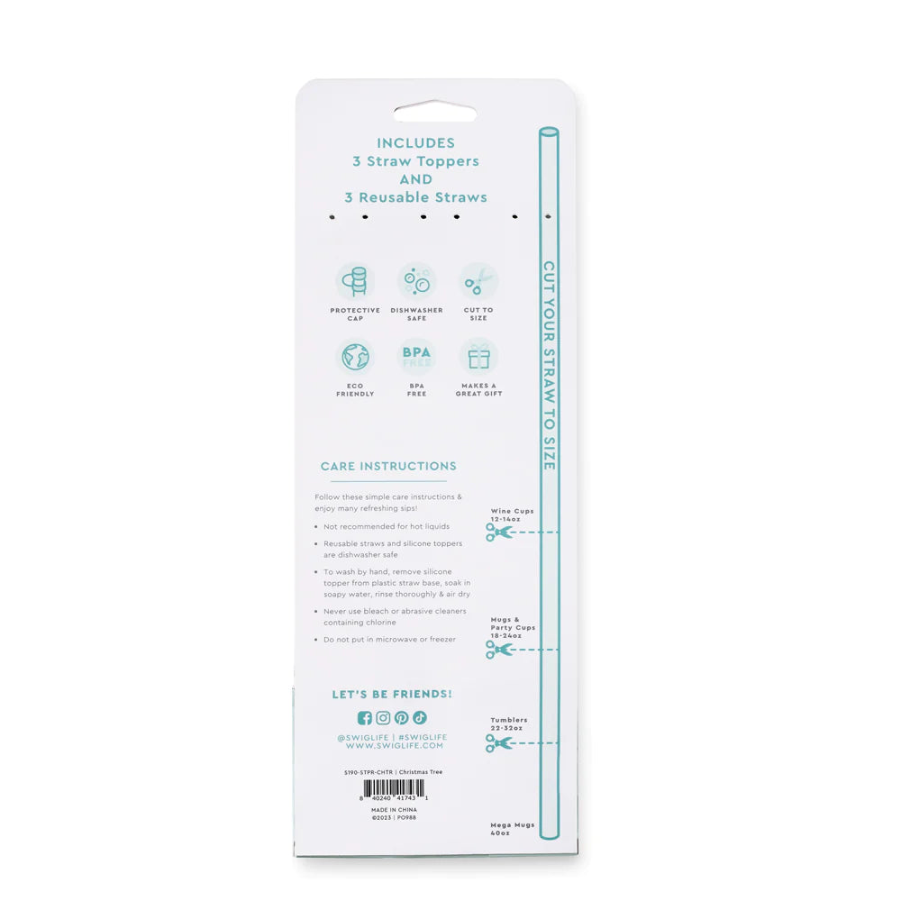 Swig | Christmas Tree Straw Topper Set - Giddy Up Glamour Boutique