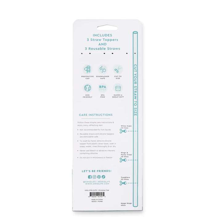 Swig | Christmas Tree Straw Topper Set - Giddy Up Glamour Boutique