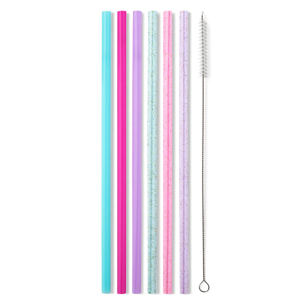 Swig | Cloud Nine Glitter Reusable Straw Set - Giddy Up Glamour Boutique
