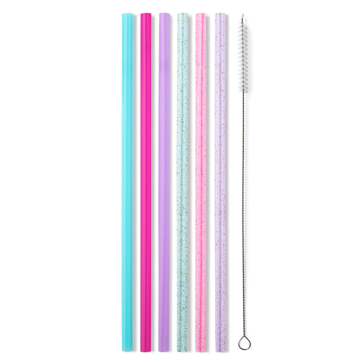 Swig | Cloud Nine Glitter Reusable Straw Set - Giddy Up Glamour Boutique