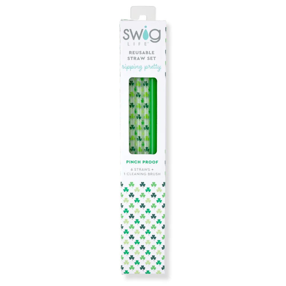 Swig | Pinch Proof + Green Reusable Straw Set - Giddy Up Glamour Boutique