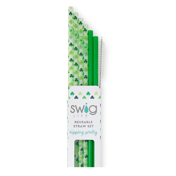 Swig | Pinch Proof + Green Reusable Straw Set - Giddy Up Glamour Boutique