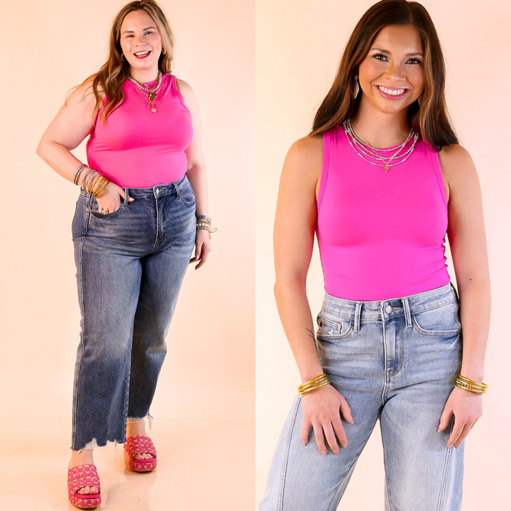 This tank top bodysuit's versatile design allows you to easily dress it up or down. Crafted from soft, breathable fabric.