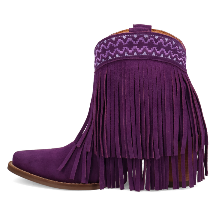 Online Exclusive | Dingo | Tapadero Suede Leather Bootie in Purple ** PREORDER