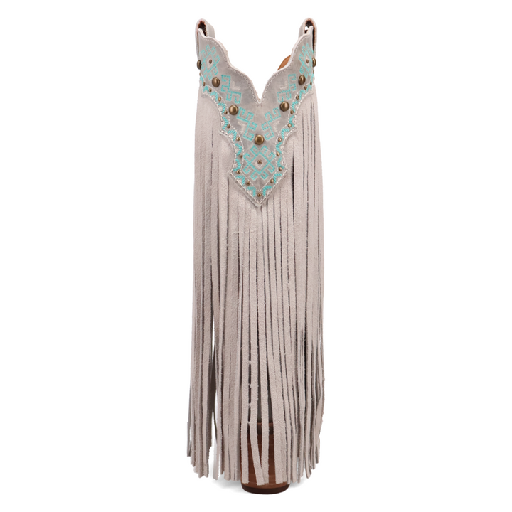 Online Exclusive | Dingo | Tequila Sunrise Suede Boots in Off White **PREORDER