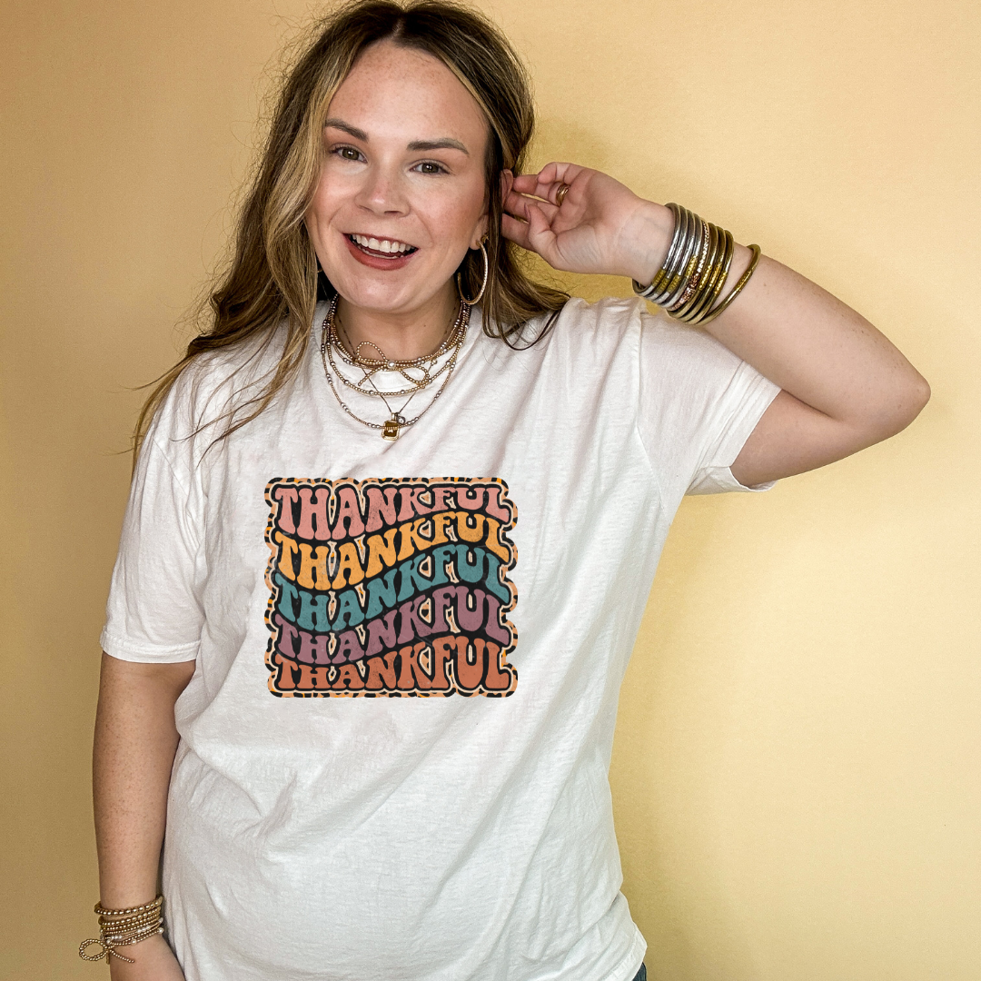 Online Exclusive | Thankful Animal Print Graphic Tee in Multiple Color Options