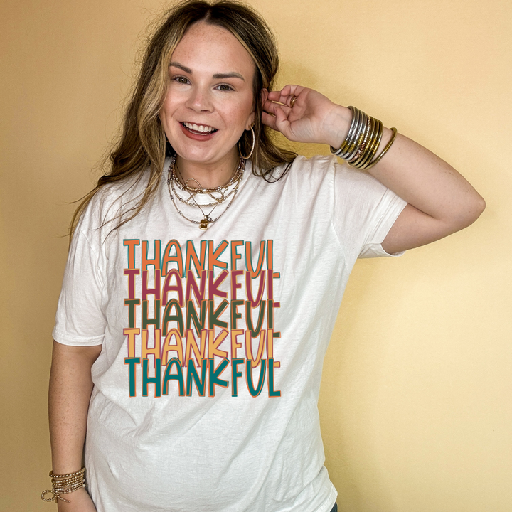 Online Exclusive | Thankful Thankful Thankful Graphic Tee in Multiple Color Options