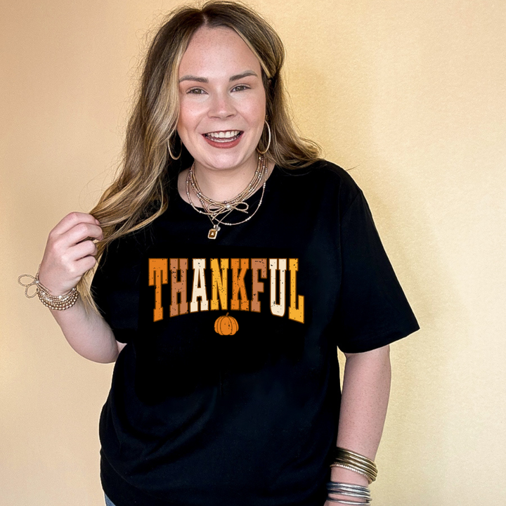 Online Exclusive | Thankful Fall Pumpkin Graphic Tee in Multiple Color Options