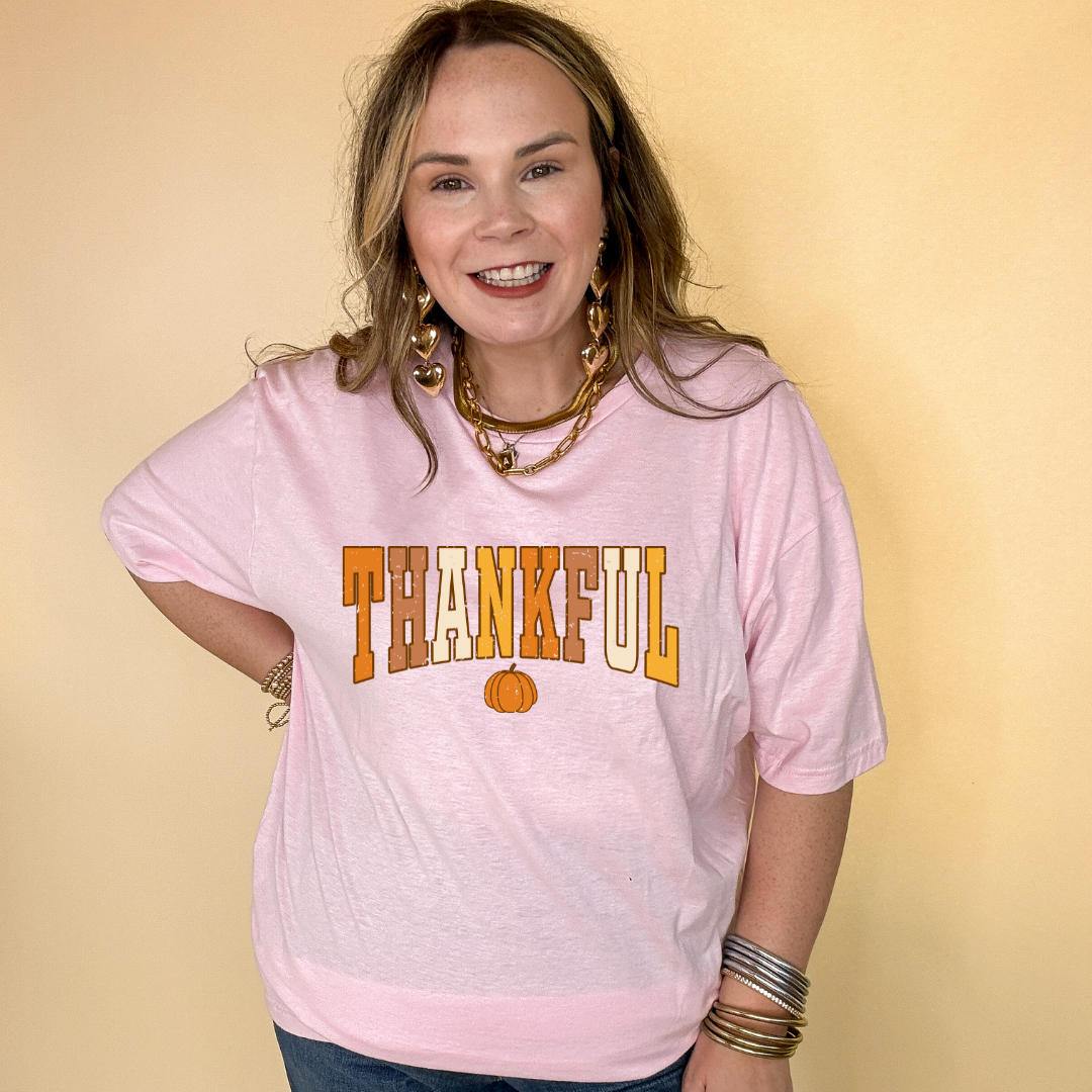 Online Exclusive | Thankful Fall Pumpkin Graphic Tee in Multiple Color Options