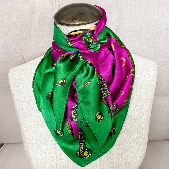 Fringe Scarves | Saddle Up Wild Rag in Pink and Green