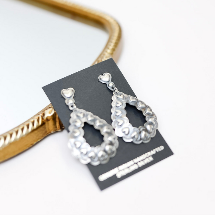 tim yazzie navajo handmade sterling silver earrings