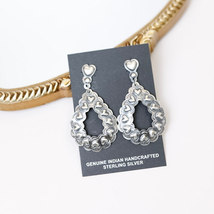 tim yazzie navajo handmade sterling silver earrings