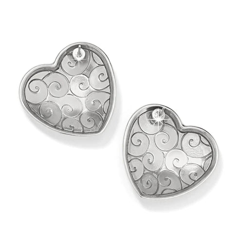 Brighton | Trianon Heart Earrings in Silver