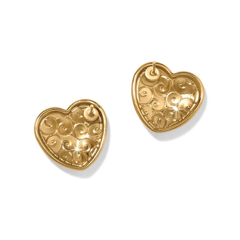 Brighton | Trianon Heart Small Post Earrings in Gold