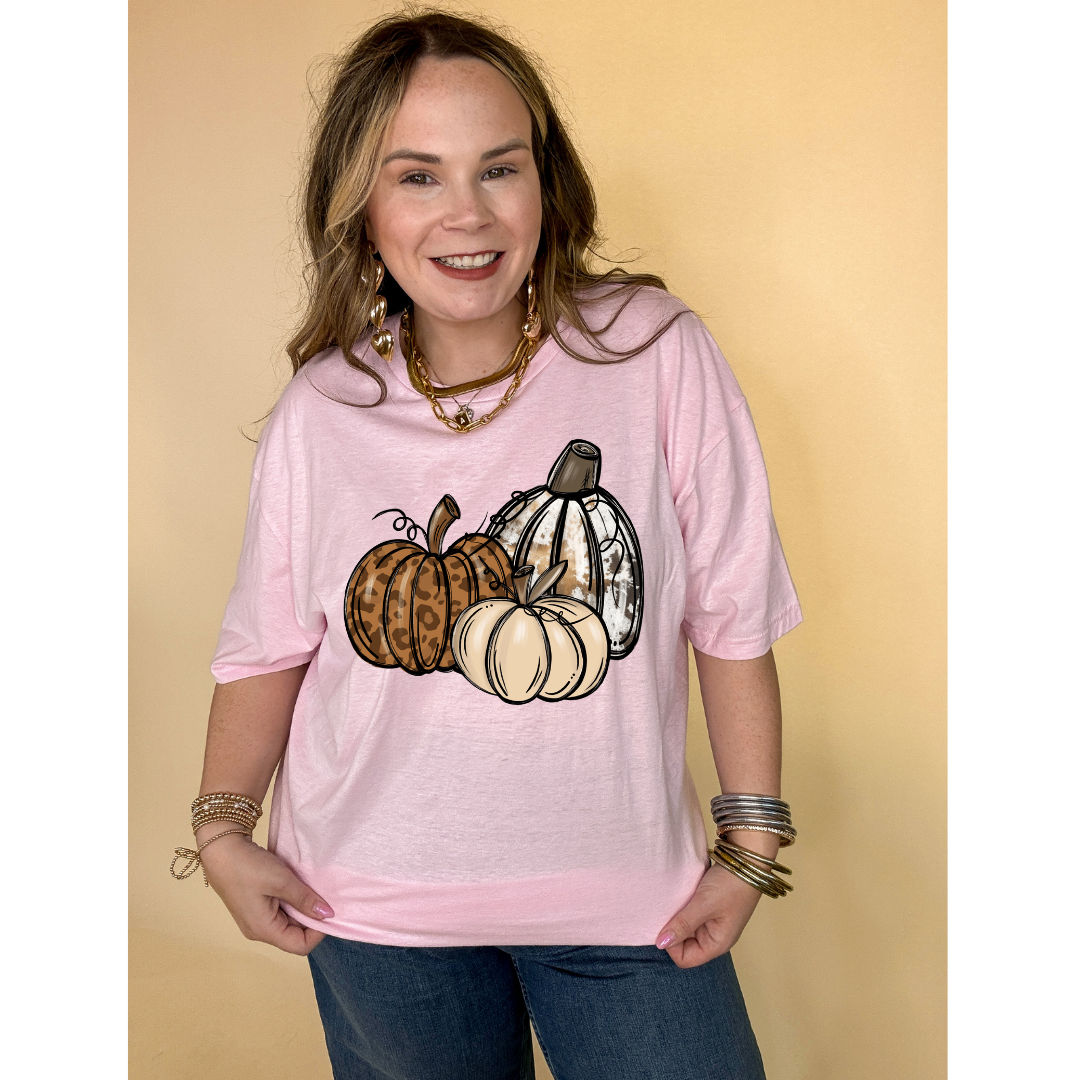 Online Exclusive | Trio Fall Variety Pumpkins Graphic Tee in Multiple Color Options