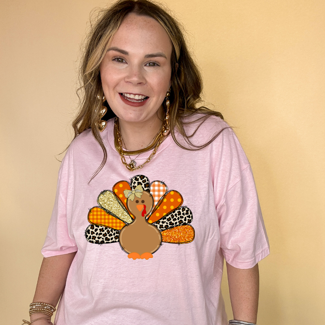 Online Exclusive | Patched Turkey with Bow Graphic Tee in Multiple Color Options