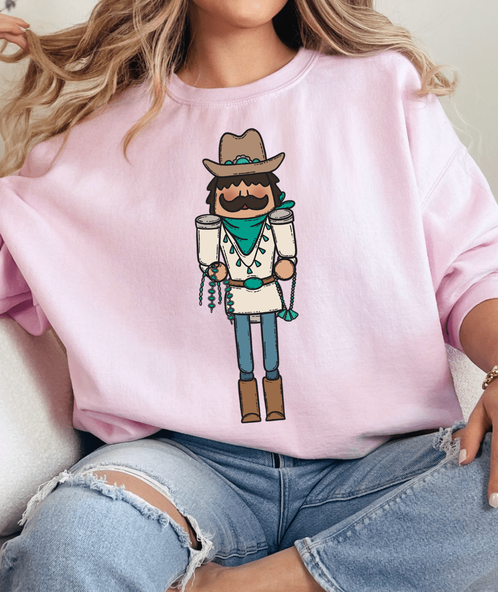 Made to Order | Turquoise Nutcracker Graphic on Tee or Sweatshirt in Multiple Color Options