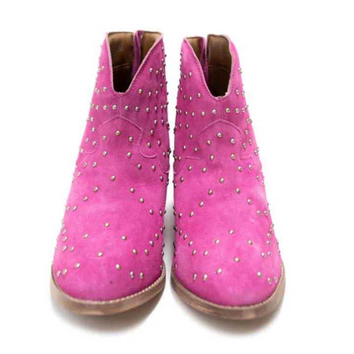 Online Exclusive | Twilight Studded Heeled Ankle Boot in Magenta