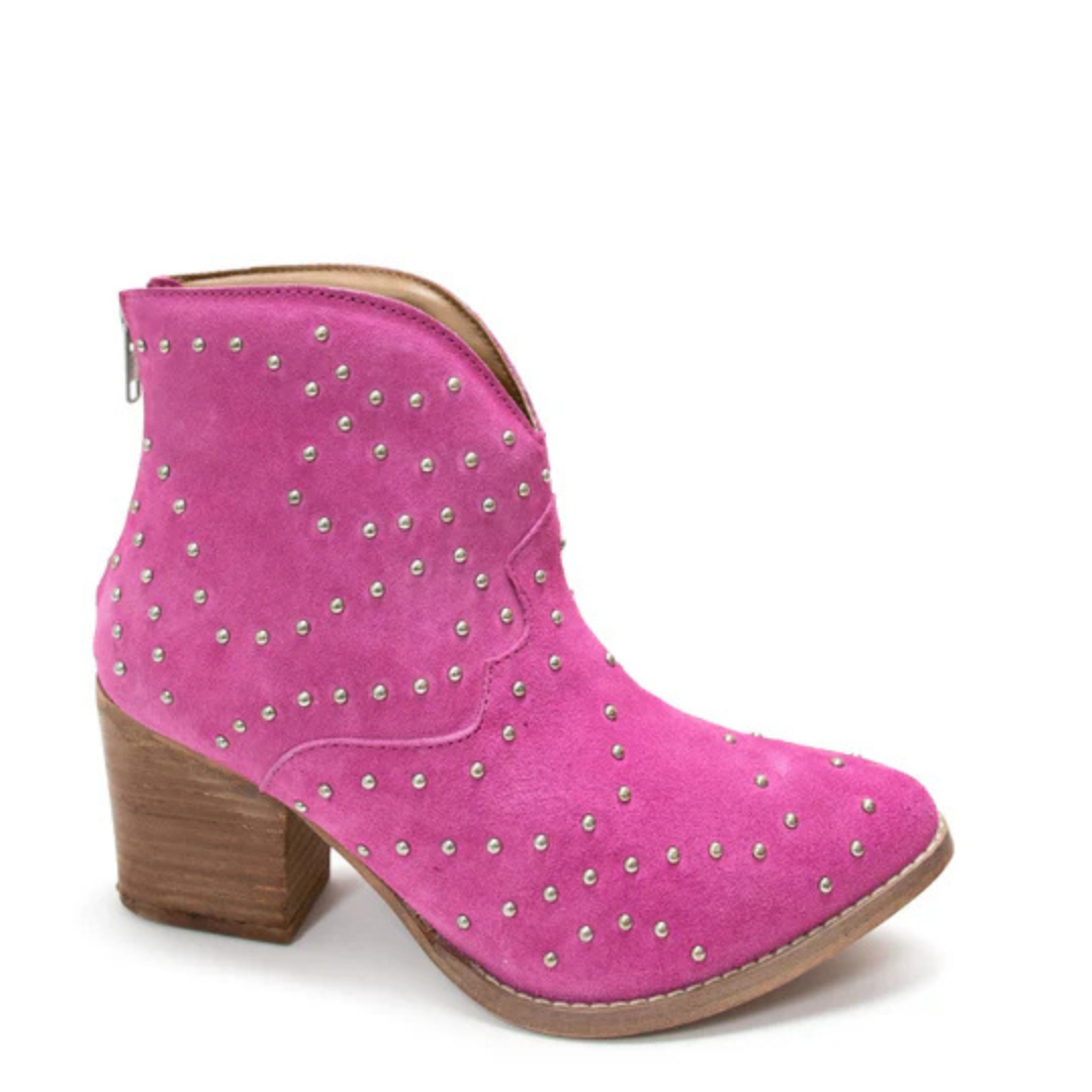 Online Exclusive | Twilight Studded Heeled Ankle Boot in Magenta