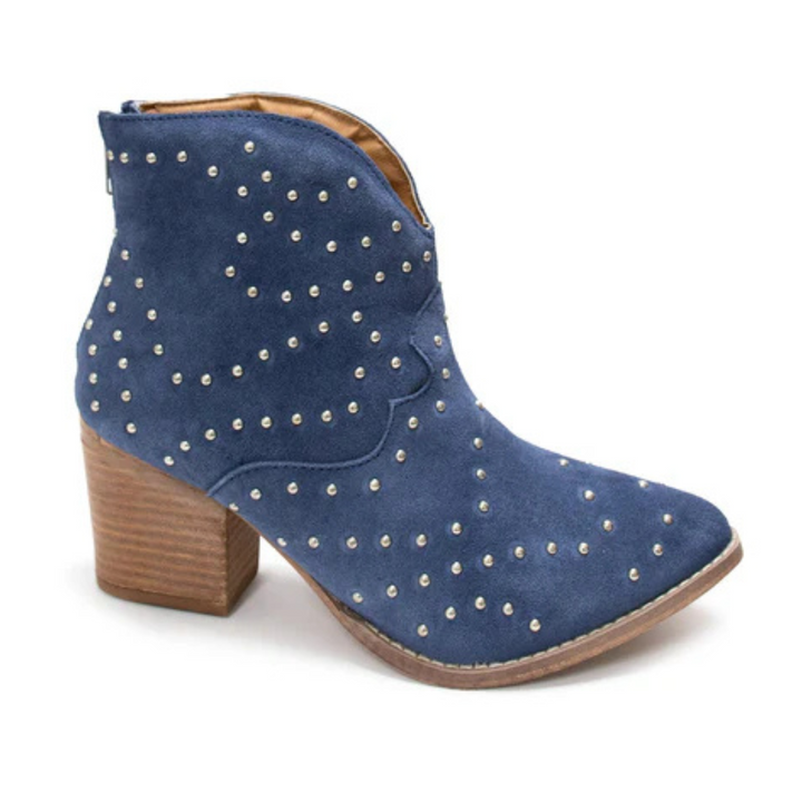 Online Exclusive | Twilight Studded Heeled Ankle Boot in Denim Blue