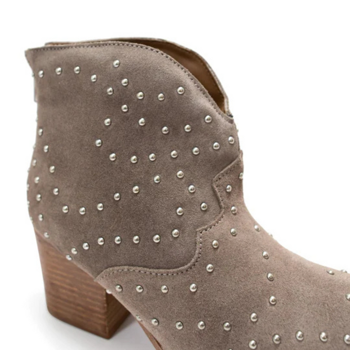 Online Exclusive | Twilight Studded Heeled Ankle Boot in Taupe