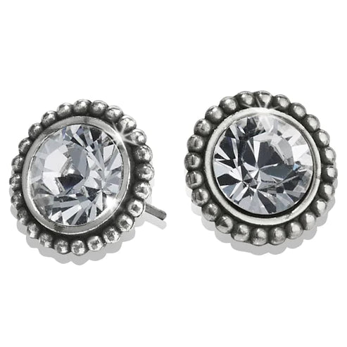 Brighton | Silver Tone Twinkle Large Post Earrings in Clear Crystal - Giddy Up Glamour Boutique