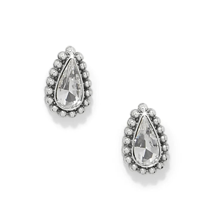 Brighton | Twinkle Luxe Teardrop Post Earrings in Clear Crystal and Silver
