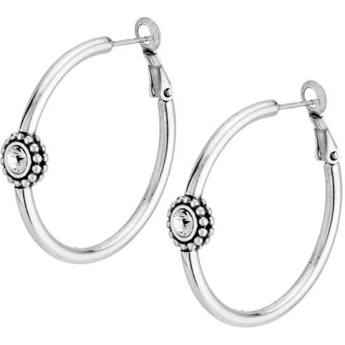 Brighton | Twinkle Medium Hoop Post Earrings in Silver Tone - Giddy Up Glamour Boutique