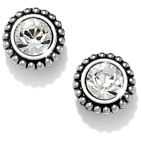 Brighton | Silver Tone Twinkle Medium Post Earrings in Clear Crystal - Giddy Up Glamour Boutique