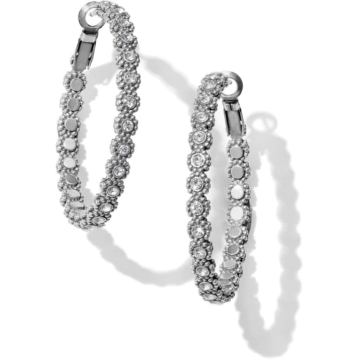 Brighton | Twinkle Splendor Medium Hoop in Silver Tone - Giddy Up Glamour Boutique