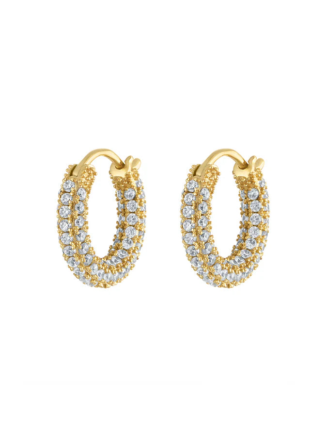 Kinsey Designs | Pave Huggie Hoop Earrings in Gold