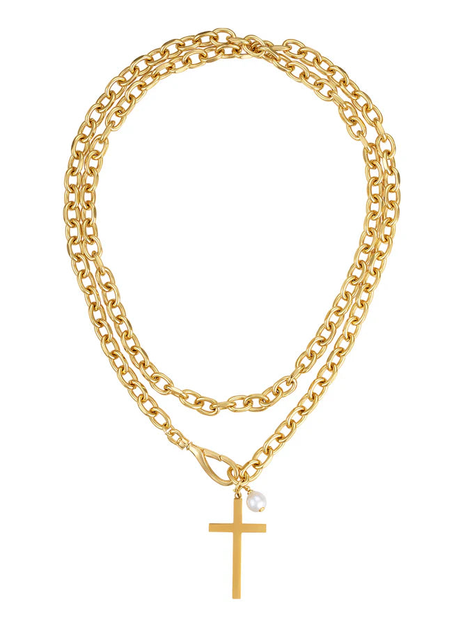 Kinsey Designs | Marigold Cross Wrap Around Necklace in Gold