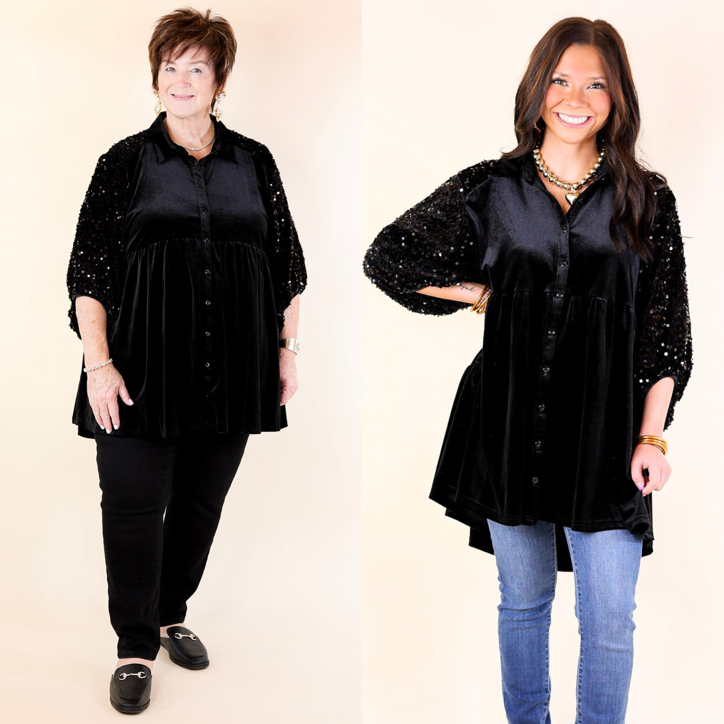 sequin tunic top plus size