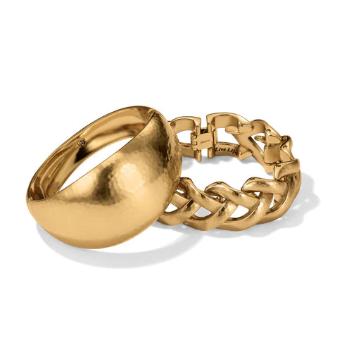 Brighton | Versailles Collonade Hinged Bangle Bracelet in Gold Tone - Giddy Up Glamour Boutique