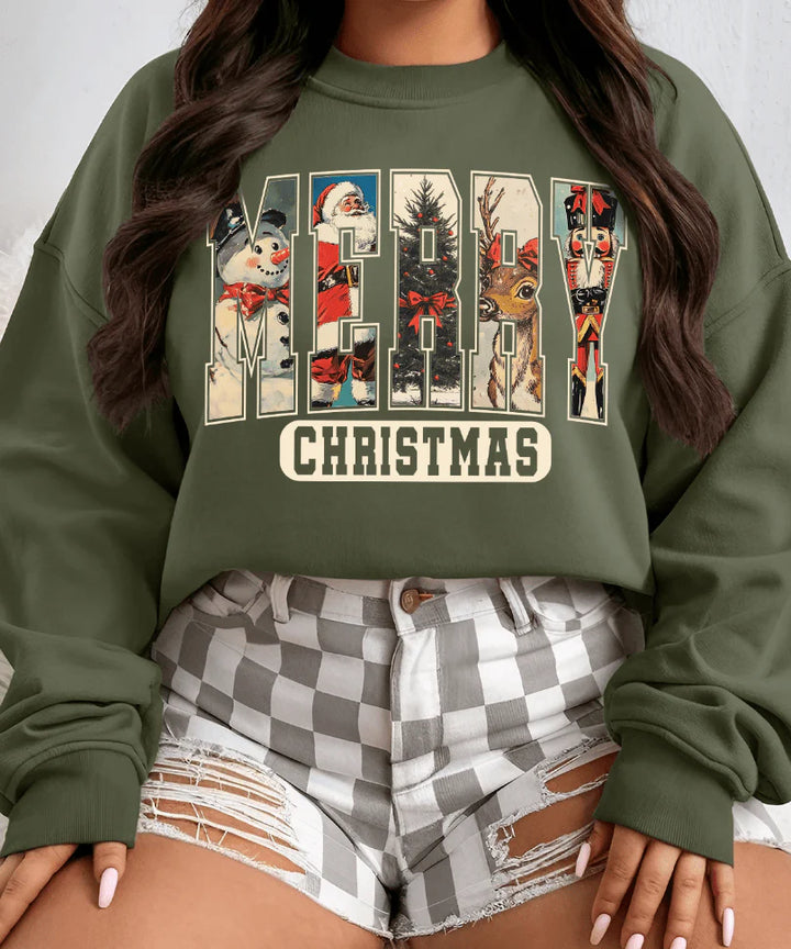 Online Exclusive | Vintage Merry Christmas Graphic on Tee & Sweatshirt Options