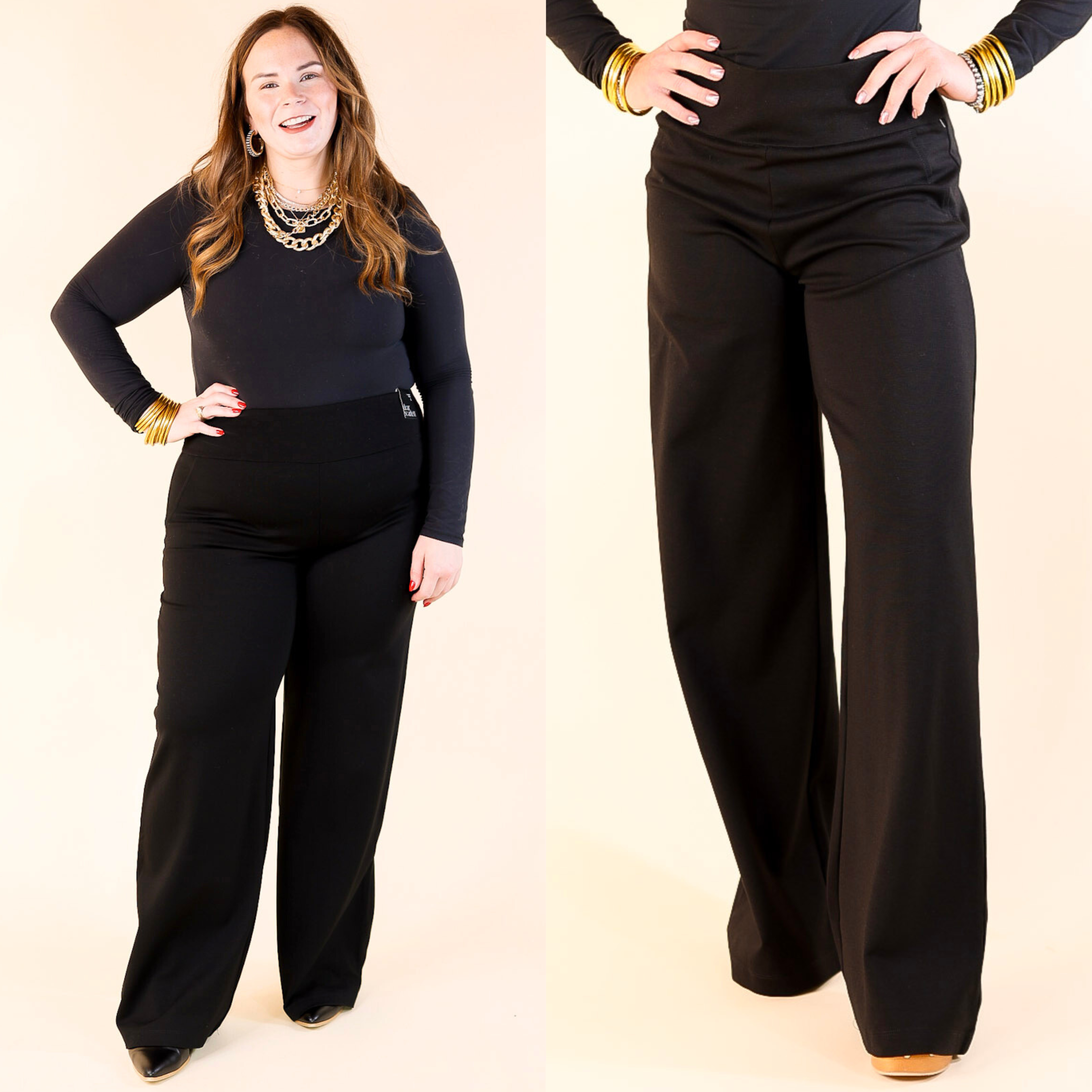 Class Act Wide Leg Pant in Black