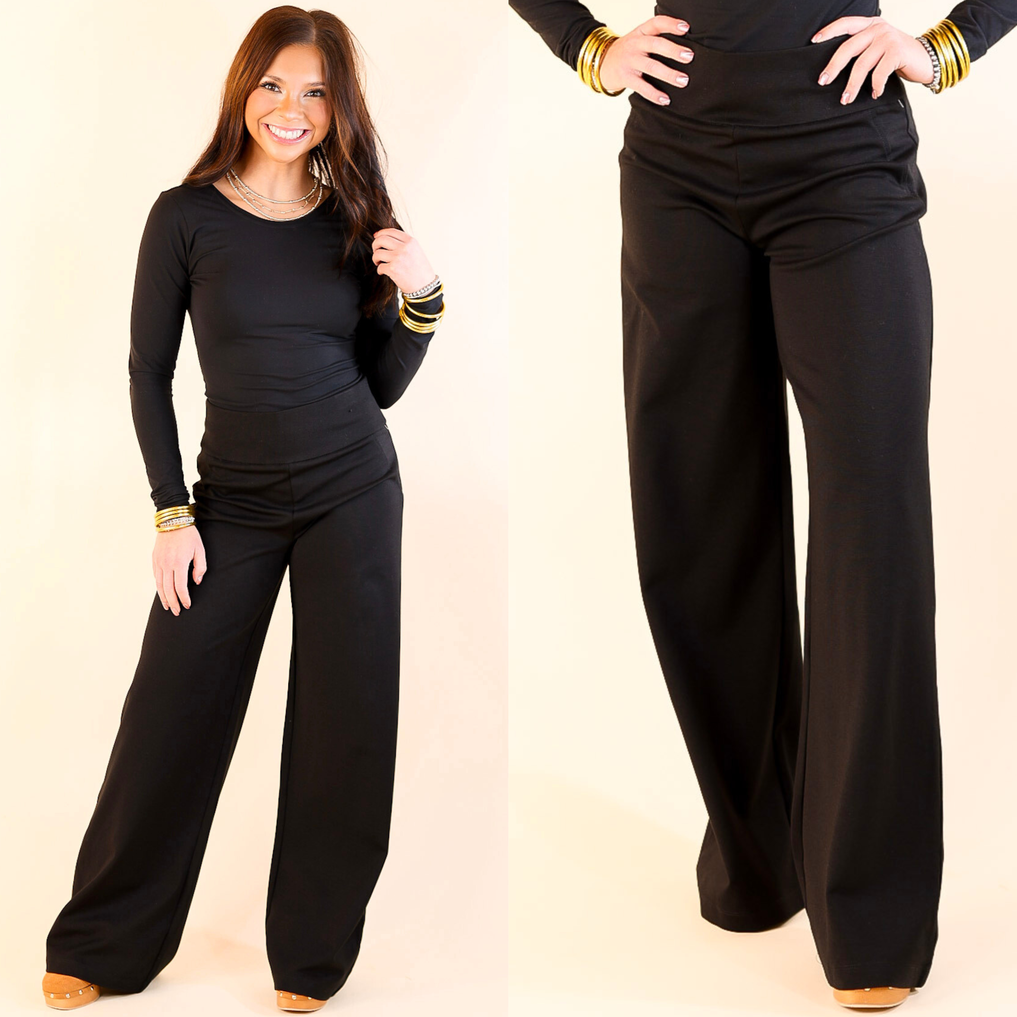 Class Act Wide Leg Pant in Black