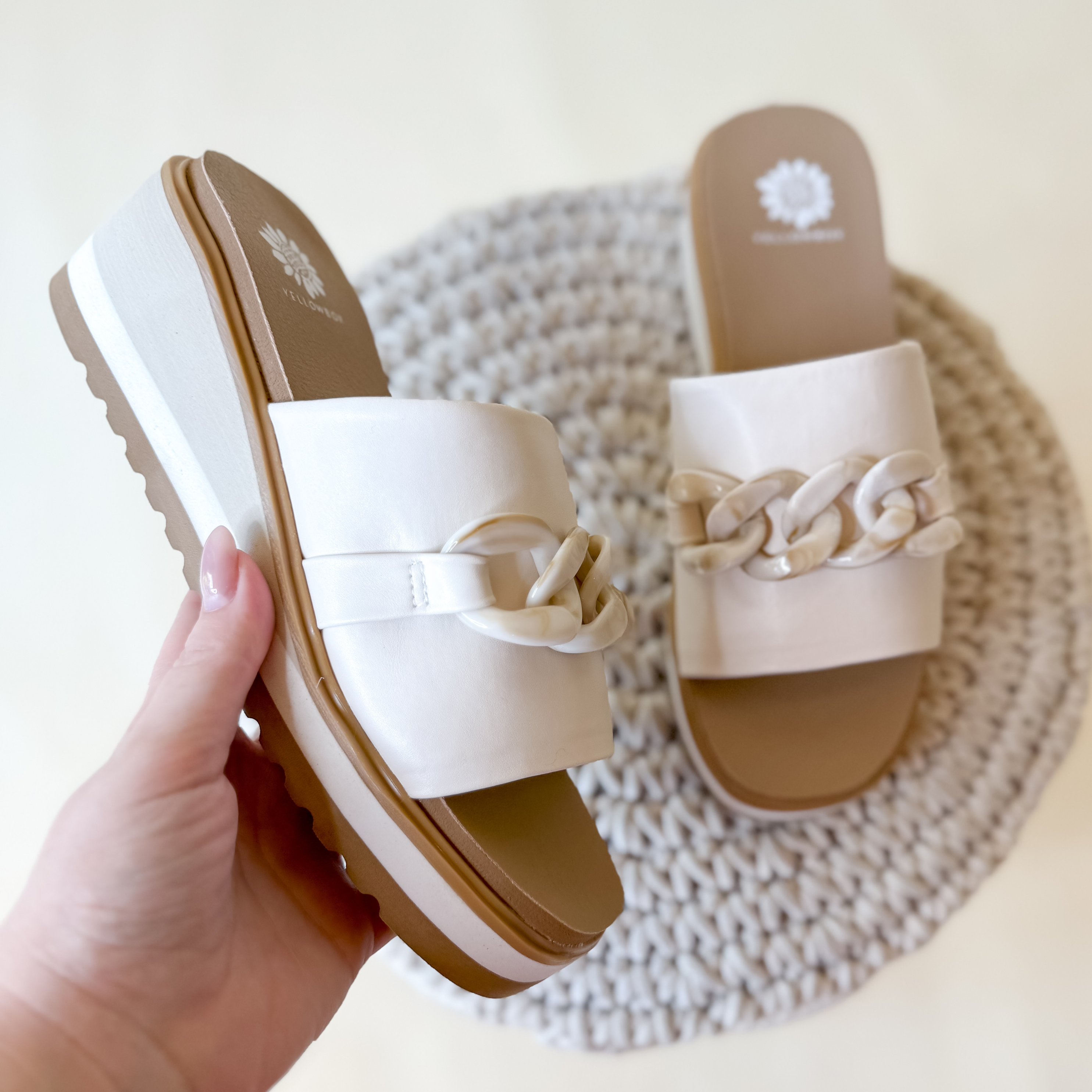 Yellowbox | Alora Wedge Slide in Bone - Giddy Up Glamour Boutique