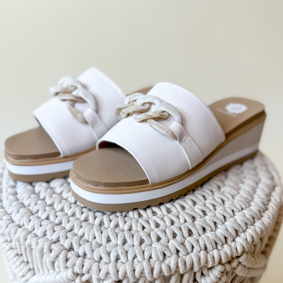 Yellowbox | Alora Wedge Slide in Bone - Giddy Up Glamour Boutique