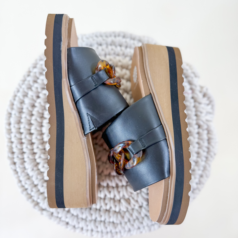 Yellowbox | Alora Wedge Slide in Black - Giddy Up Glamour Boutique