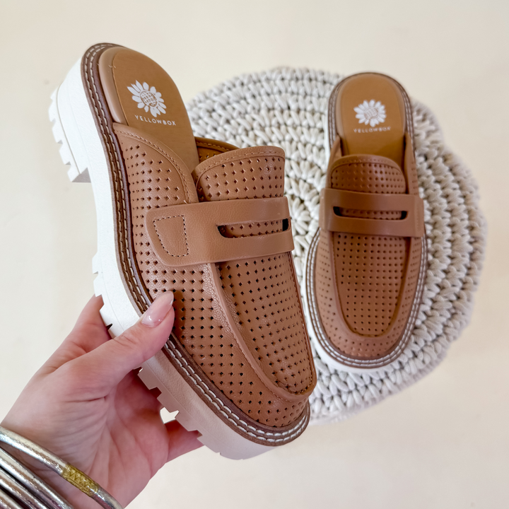 Yellowbox | Sherlyn Loafer Mule in Almond - Giddy Up Glamour Boutique