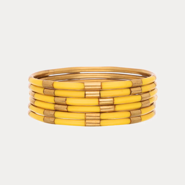 BuDhaGirl | Set of Six | Veda Bangles in Yellow