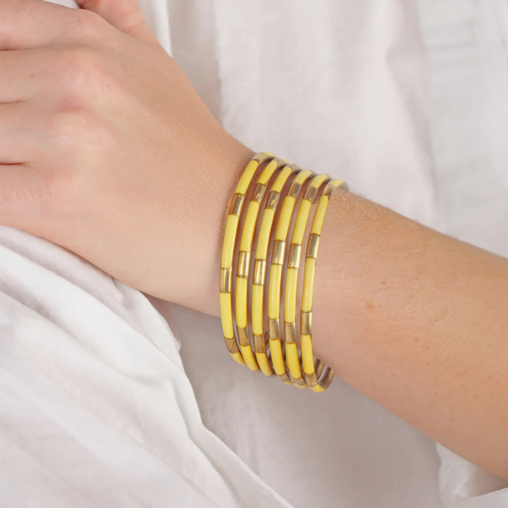 BuDhaGirl | Set of Six | Veda Bangles in Yellow