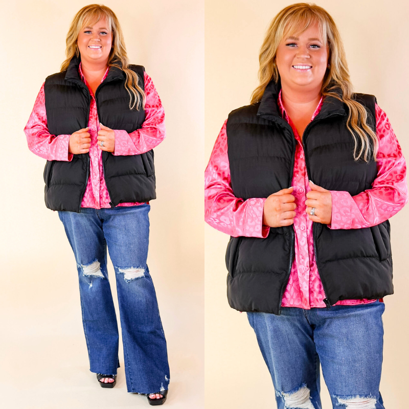 Whispering Pines Puffer Vest in Black