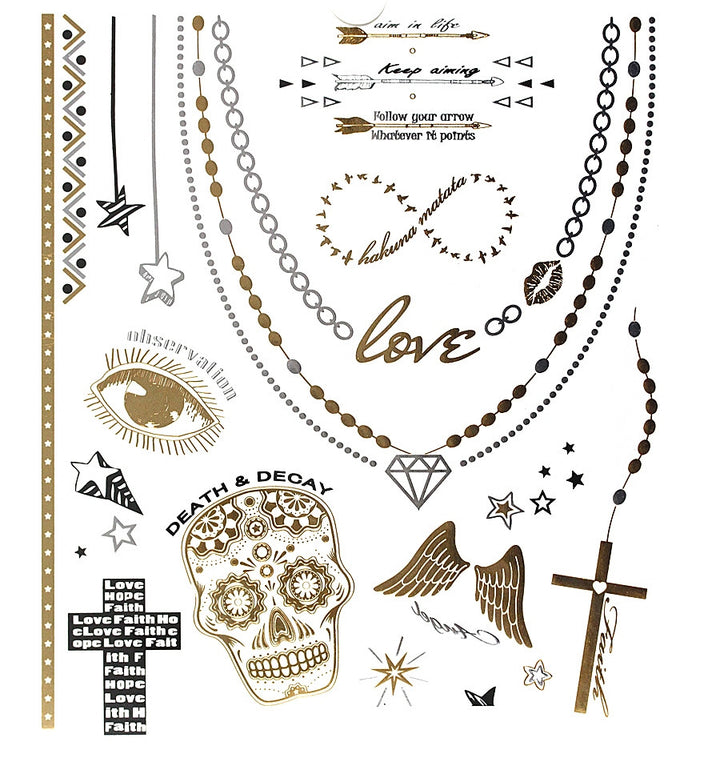 Metal Body Tattoos Southwest Skulls Crosses