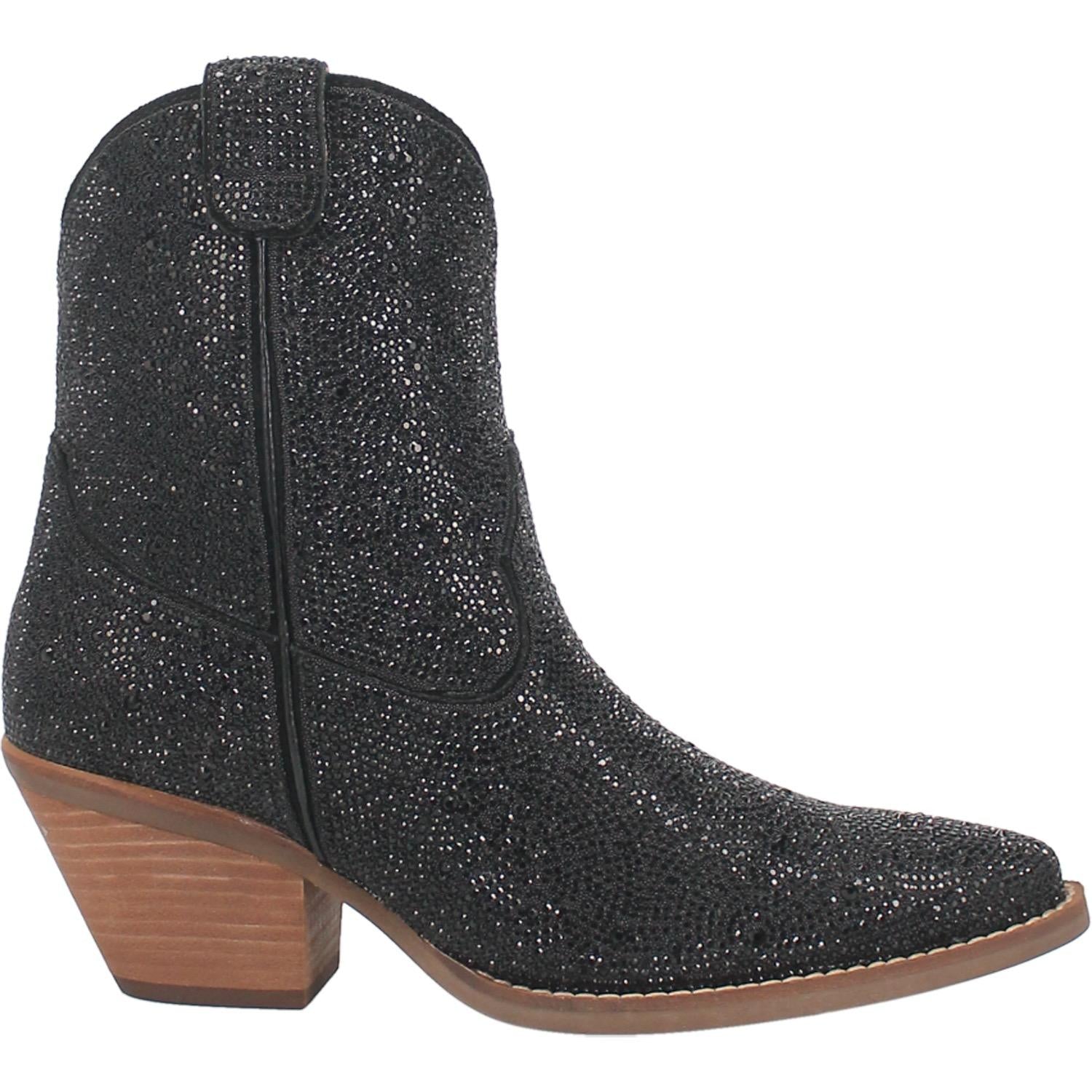 Online Exclusive | Dingo | Rhinestone Cowgirl Leather Bootie in Black  **PREORDER - Giddy Up Glamour Boutique