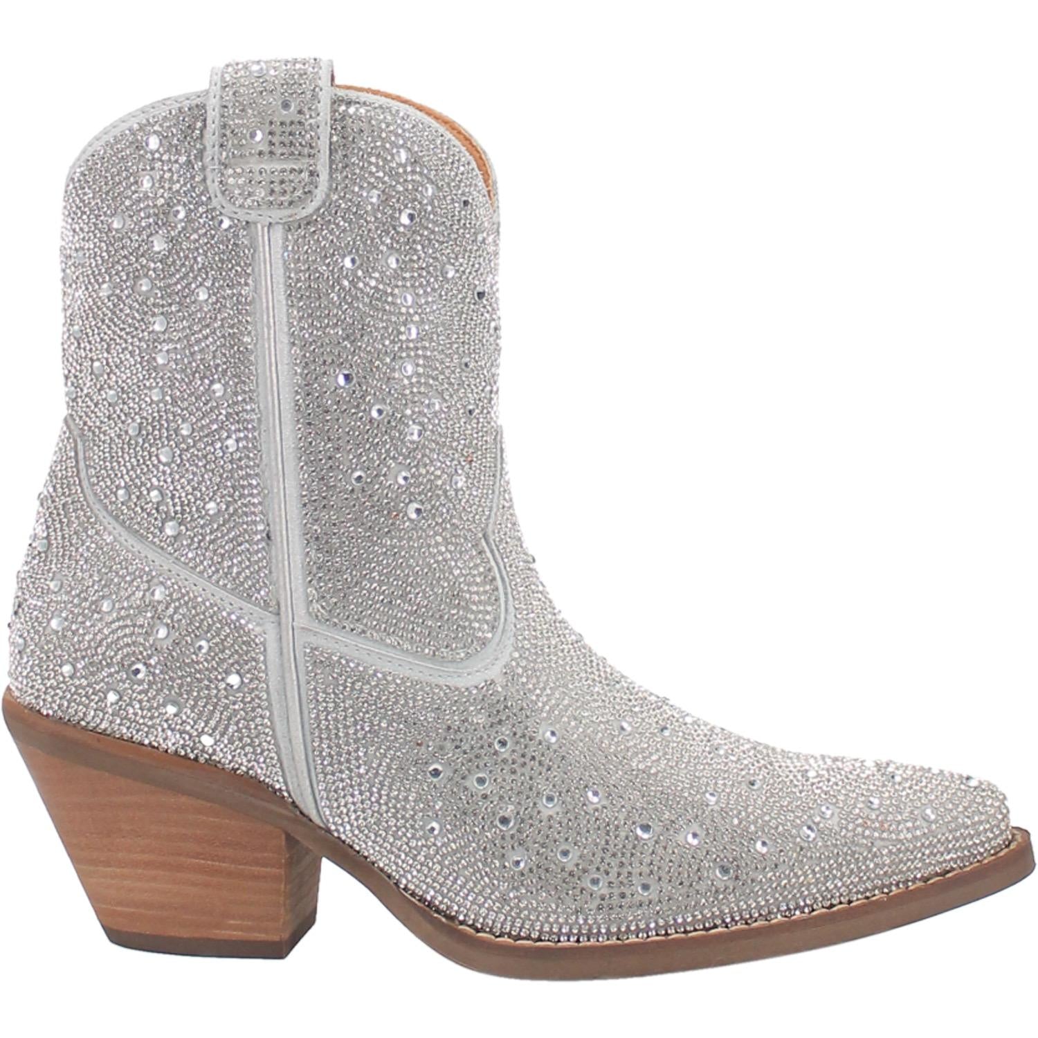 Online Exclusive | Dingo | Rhinestone Cowgirl Leather Bootie in Silver **PREORDER