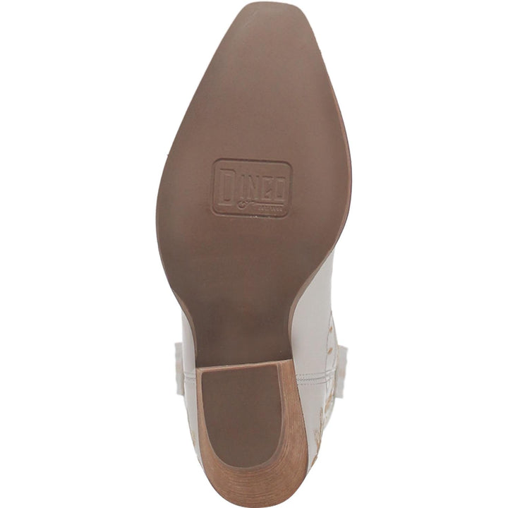 Online Exclusive | Dingo | Primrose Leather Floral Stitch Bootie in White **PREORDER** - Giddy Up Glamour Boutique