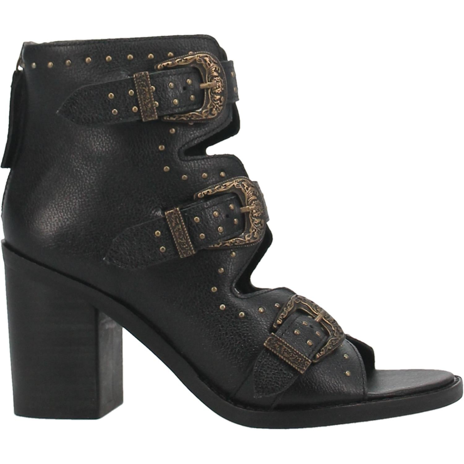 Online Exclusive | Dingo | Ziggy Leather Heeled Sandal in Black  **PREORDER - Giddy Up Glamour Boutique